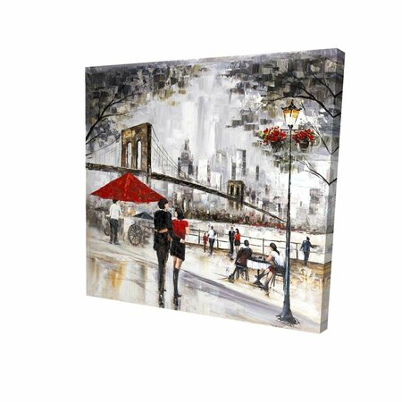 FONDO 32 x 32 in. Couple In New York City-Print on Canvas FO2788223